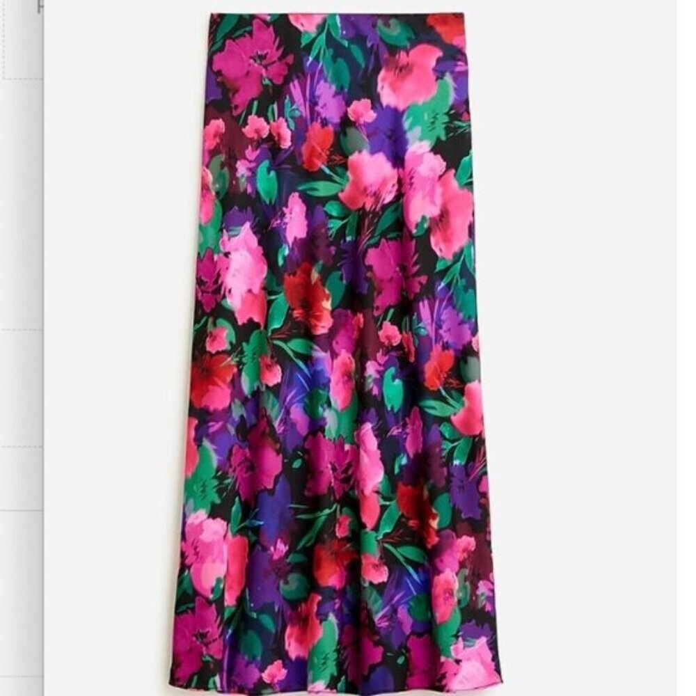 J.Crew Women’s Gwyneth slip skirt in watercolor floral‎ - Size Large